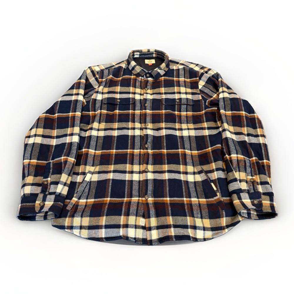 Marine Layer Signature Lined Camping Shirt Plaid 2XL Flannel Shacket